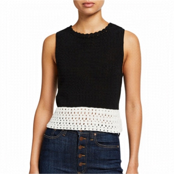 Alice + Olivia | Tops | Alice Olivia Rosalina Black White Sweater Tank ...